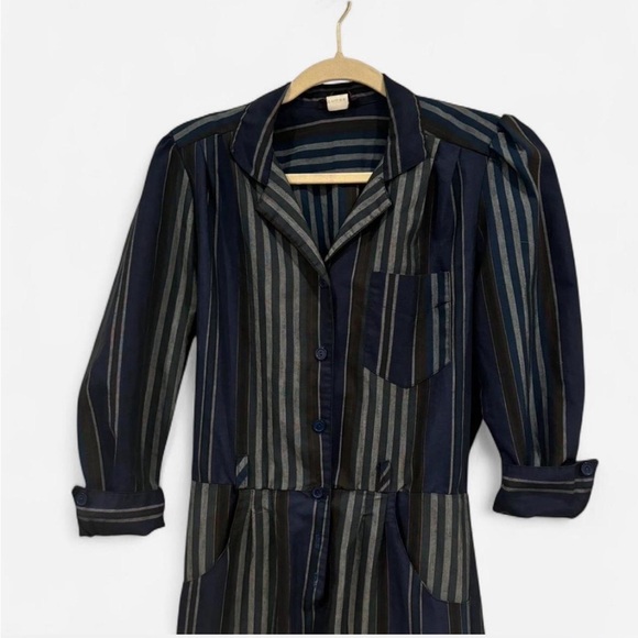 Vintage 70s Striped Cotton Jumpsuit: Sibelle of California Retro Romper | Size S - Picture 3 of 12